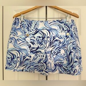 Lilly Pulitzer Blue and White Swirl Mini Skort